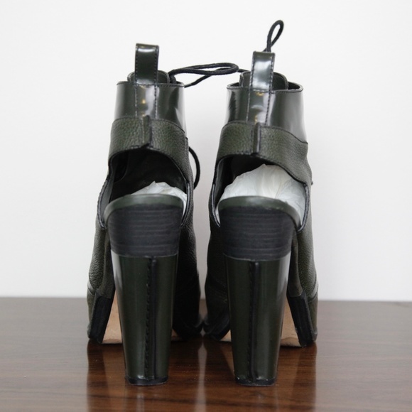 Alexander Wang Dakota Lace Up Bootie, Spruce Green Ankle Boot, Women's Size 40 - Picture 5 of 10